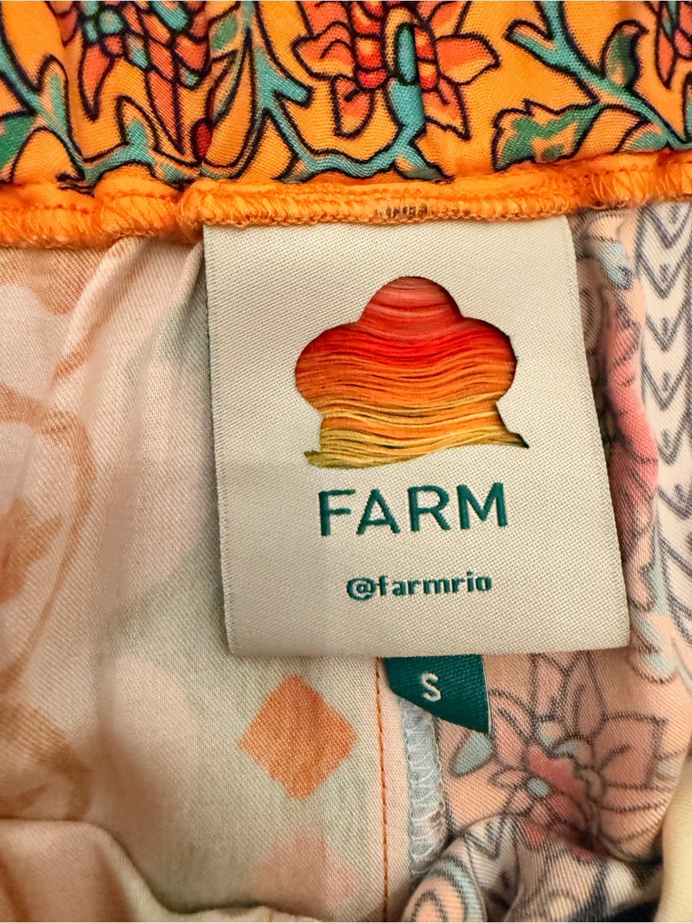FARM Rio Patchwork Wide-Leg Pants in Pink, Yellow, Green - Picture 2 of 3